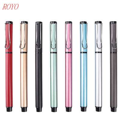 Metal Gel Ink Pen Low Moq Custom Logo Colorful Metal Gel Pens With Cap