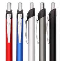 Promotional metal aluminum ball pen  for wholesale with shining chromed pen plunge action pen