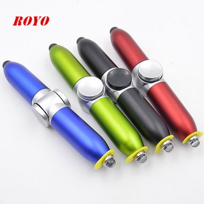 4 in 1 plastic promotional gyro spinner pen,mini stylus pen,pen with led light